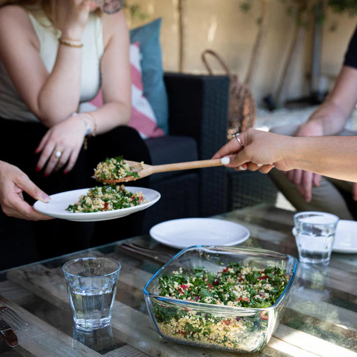 Pyrex cook and store square food storage dish with blue lid 1L